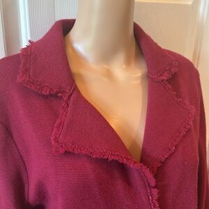 PRICE ⬇️ 100% Merino Wool Talbots Cardigan Vintage Size XL. RASPBERRY color